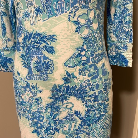 Lilly Pulitzer Sophie Shift Dress Toile Me About It UPF 50+ Blue White Sz XXS - Picture 5 of 14